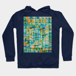 Watercolor abstract rectangles - orange and turquoise Hoodie